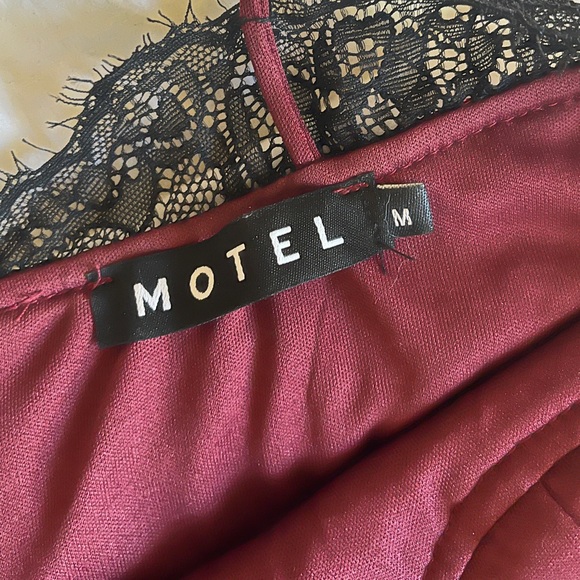 Motel Urban Outfitters Red Sequin with Lace Slip Dress Medium - Picture 8 of 8